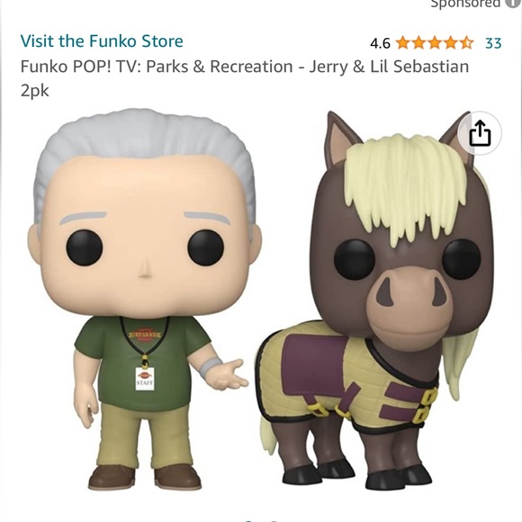 Funko Pop Television 2 Pack Parks & Recreation Jerry Gergich and Li’l Sebastian - Picture 11 of 12